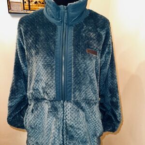 Plush Teal Columbia full zip Jacket